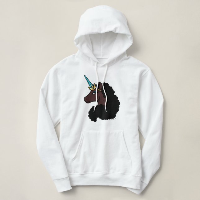 Pull À Capuche Afro Unicorn | Magique (Design devant)