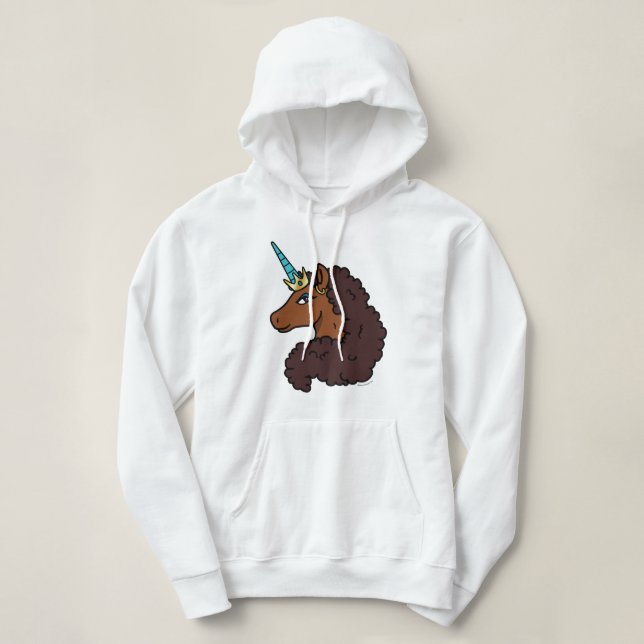 Pull À Capuche Afro Unicorn | Unique (Design devant)