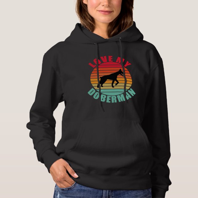 Pull À Capuche Aimez Mon Doberman (Devant)
