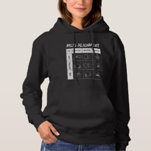 Pull À Capuche Alignement Mug Funny Geeky Nerdy Rpg Gamer Teacoff