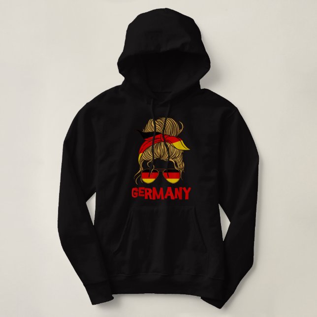 Pull À Capuche Allemagne Pour fille drapeau allemand pour femmes  (Design devant)