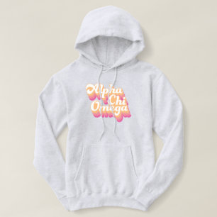 Pull À Capuche Alpha Chi Omega   Écriture Groovy