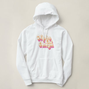 Pull À Capuche Alpha Chi Omega   Écriture Groovy