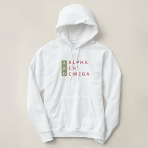 Pull À Capuche Alpha logo empilé par d'Omega de Chi