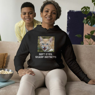 Pull À Capuche Amateur de chat personnalisé Citation noir blanc P