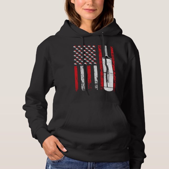 Pull À Capuche American Sports Flag Christmas Cricket Athletic (Devant)