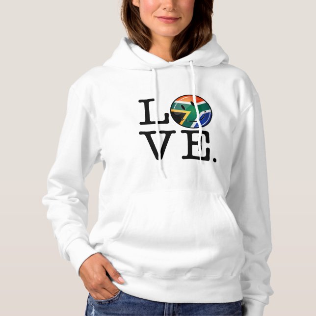 Pull À Capuche Amour Afrique du Sud Drapeau souriant (Devant)