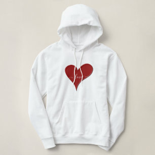 Pull À Capuche AMOUR Police de script du coeur rouge