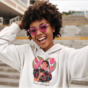 Pull À Capuche Amour toujours femme cœur illustration Saint-Valen