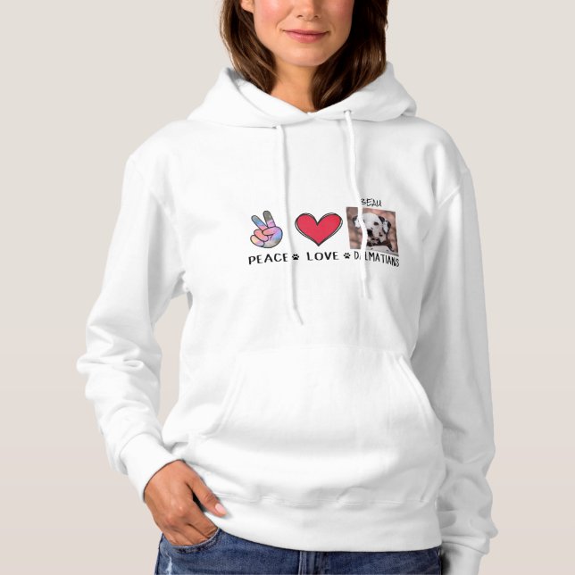 Pull À Capuche Amoureux de les chiens dalmates (Devant)