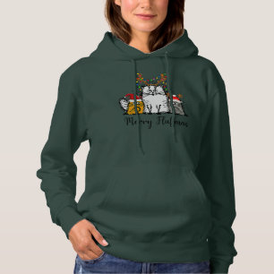 Pull À Capuche Amoureux des chats Chat Maman Chat Papa Noël Noël