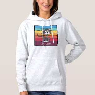 Pull À Capuche Amoureux des chats festif