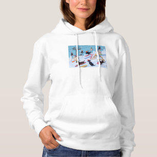 Pull À Capuche Amusement Labradors de ski d'hiver