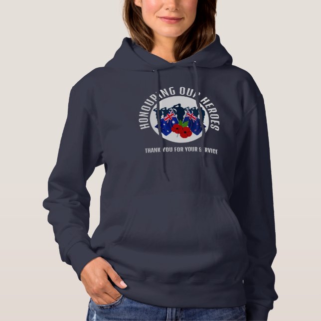 Pull À Capuche Anciens combattants Australie Nouvelle-Zélande (Devant)