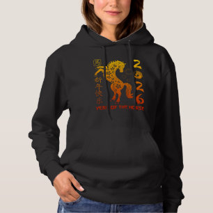 Pull À Capuche Année du Cheval 2026 - Nouvel An Chinois Zodiaque 