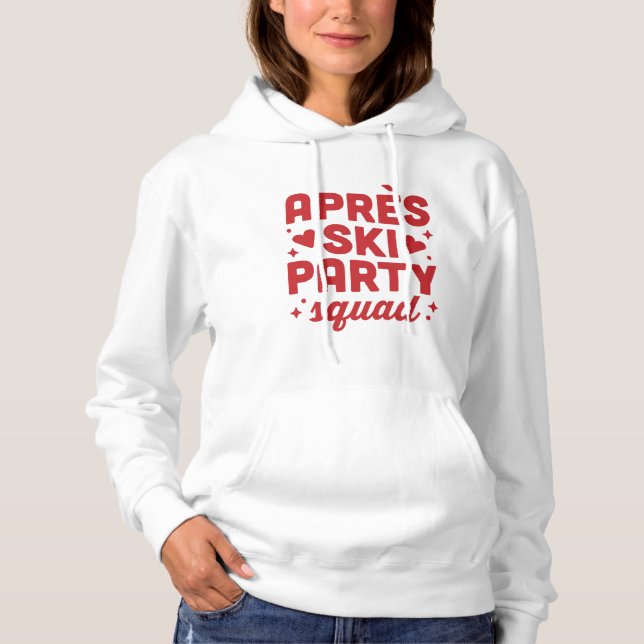 Pull À Capuche Apres ski party squad holiday red aesthetic (Devant)