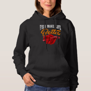 Pull À Capuche Aquarium Poisson Faire Vie Betta Goldfish Aquarist