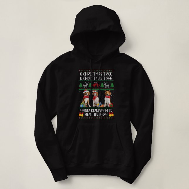 Pull À Capuche Arbre de Noël beagle Drôle Pyjama Beagle Amateurs  (Design devant)
