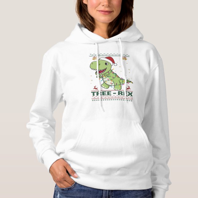 Pull À Capuche Arbre Rex Dinosaure Pun T-Rex (Devant)