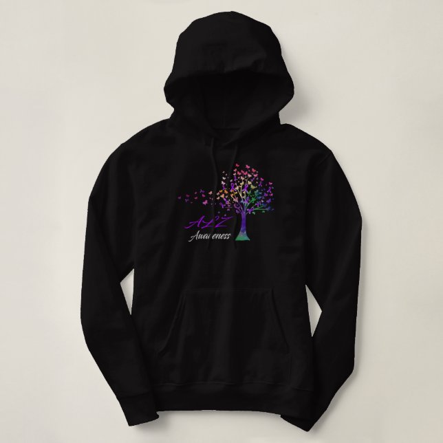 Pull À Capuche Arbre Rubans ALZ Sensibilisation Soutien ALZ Warri (Design devant)