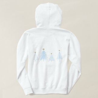 Pull À Capuche Arbres de Noël bleus