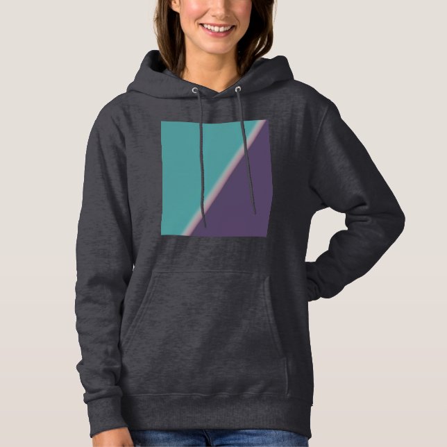 Pull À Capuche Art Abstrait Turquoise violet (Devant)