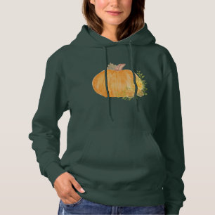 Pull À Capuche Art aquarelle de citrouille d'automne