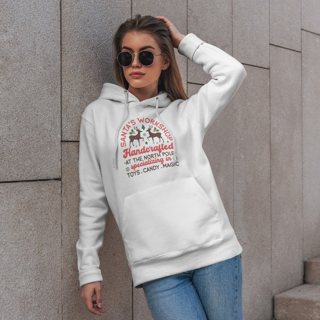 Pull À Capuche Atelier père Noël Festive Noël (Créateur téléchargé)