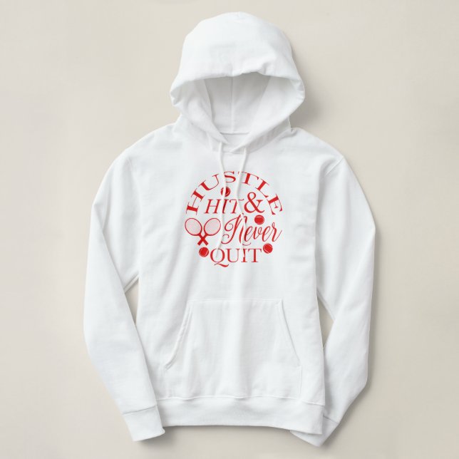 Pull À Capuche Attaquer et ne jamais arrêter Tennis Pickleball (Design devant)