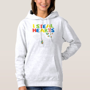 Pull À Capuche Attrapez ce mignon I Steal Hearts Trex Dinosaur T-