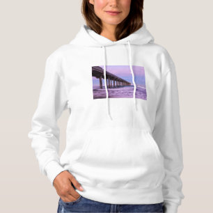 Pull À Capuche Aube violette sur la jetée, Californie