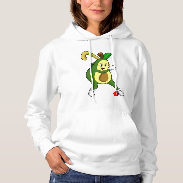 Pull À Capuche Avocat au hockey avec une batte de hockey (Devant)