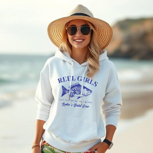 Pull À Capuche Bachelorette-Pêcheur Style Reel Girls-Bleu