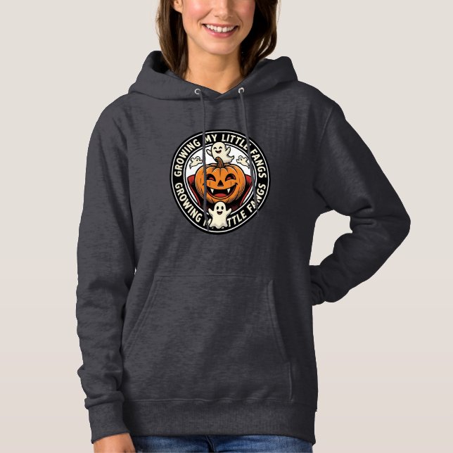 Pull À Capuche Badge de citrouille de vampire faisant pousser mes (Devant)