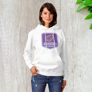 Pull À Capuche Badge minimaliste Avocado en violet et or
