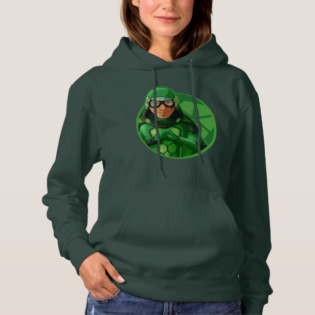 Pull À Capuche Badge vert Carapace (Devant)
