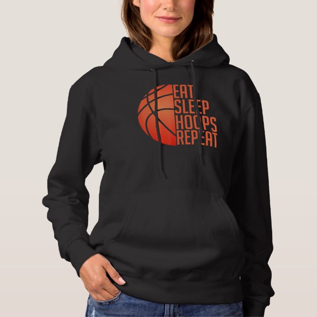 Pull À Capuche Basket-ball Manger Boucles de sommeil Répéter (Devant)