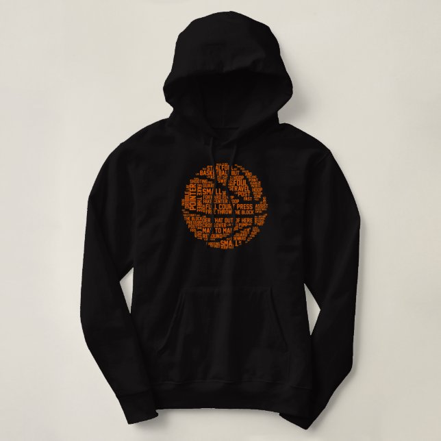 Pull À Capuche Basketball Coach Typography Basketball Player Love (Design devant)
