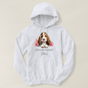 Pull À Capuche Basset Hound Chiot Avec Fleurs