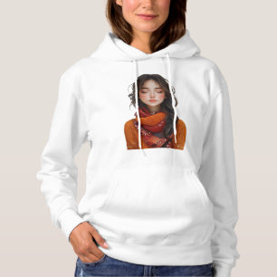 Pull À Capuche Beauté sereine - Paix intérieure Portrait illustré