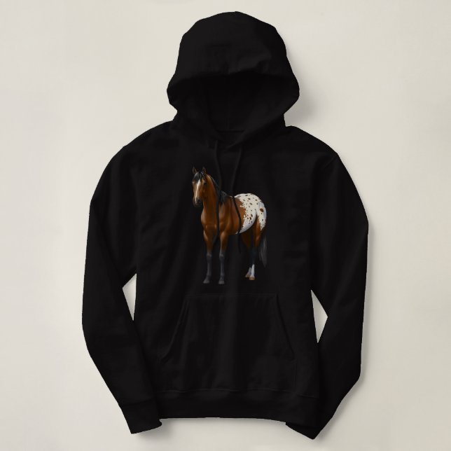 Pull À Capuche Belle Baie Brown Appaloosa Cheval Lover Cadeau Pré (Design devant)
