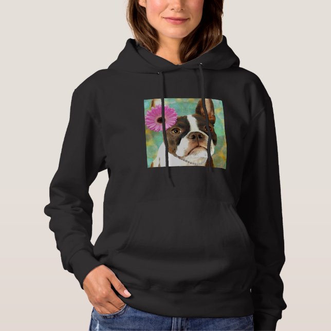 Pull À Capuche Belle mariée rougissante Boston Terrier Dog Art (Devant)