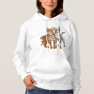 Pull À Capuche Bengale Cat Buddies Rosette et Snow Bengale Cats P