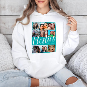 Pull À Capuche Bestie moderne Vert & Blanc 9 Photo Collage