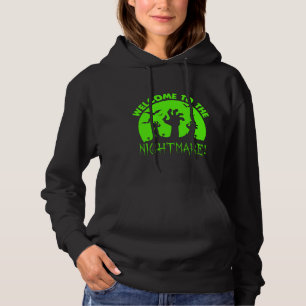 Pull À Capuche Bienvenue à l'Halloween verte nocturne