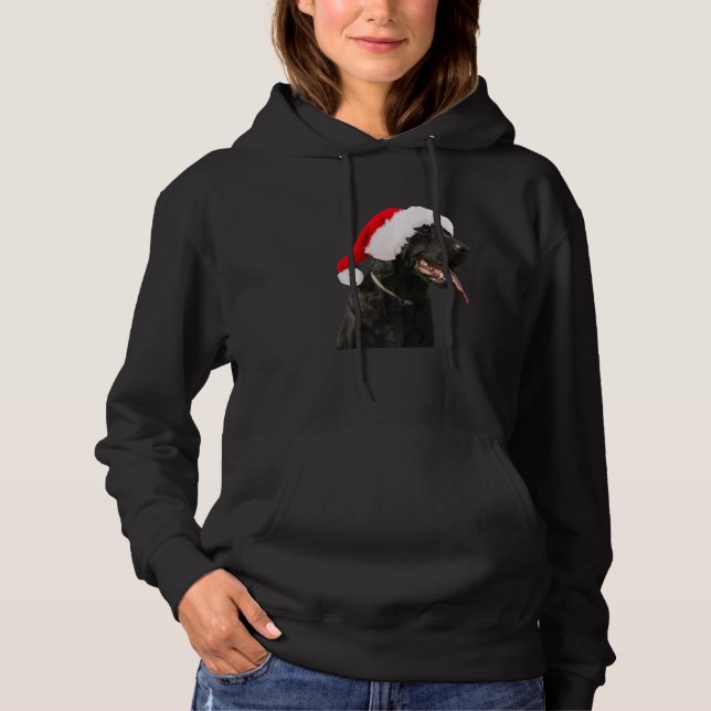 Pull À Capuche Black Lab Cute Chien Santa Hat Christmas Labrador  (Devant)