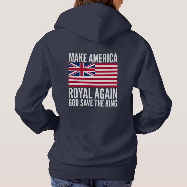 Pull À Capuche Bleu rouge amusant Rendre à l'Amérique le drapeau  (Dos)