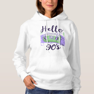 Pull À Capuche Bonjour 90s radio cassette enregistreur