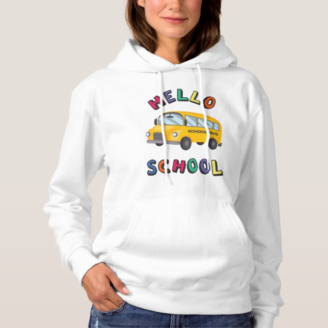 Pull À Capuche Bonjour école (Devant)
