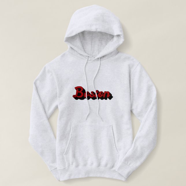 Pull À Capuche Boston rouge et noir (Design devant)